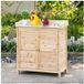 Outsunny Armoire de rangement Armoire de jardin avec 2 étagères, armoire à outils, résistant aux intempéries (Armoire de jardin extérieure, 1 pièce, table de plantation avec armoire inférieure) pour jardin balcon terrasse 83 x 40 x 92 cm Bois naturel