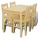 VidaXL Eettafel met 4 stoelen, hout, naturel