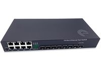 Elfcam® - Gigabit Ethernet Switch met 8 SFP-poorten en 8 Ethernet-poorten 10/100/1000 Mbps, Plug & Play, niet beheerd, robuust metaal (8 SFP-poorten)