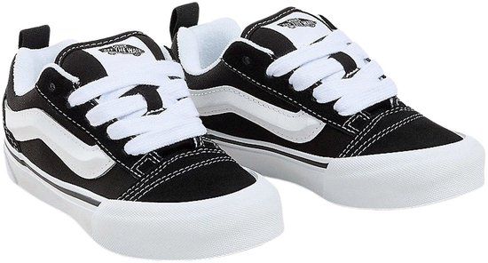 Vans Knu Skool Sneakers Junior - Zwart/Wit Suède - Maat 27