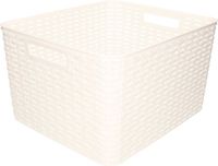 Plasticforte Opbergmand - Kastmand - rotan kunststof - wit - 28 Liter