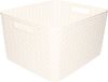 Plasticforte Opbergmand - Kastmand - rotan kunststof - wit - 28 Liter