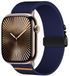 By Qubix - Nylon Apple Watch Bandje - Donkerblauw - 44mm/45mm/46mm/49mm