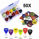 Heble® Plectrum Set - 50 Plectrums - 8 Kleuren - 6 Diktes