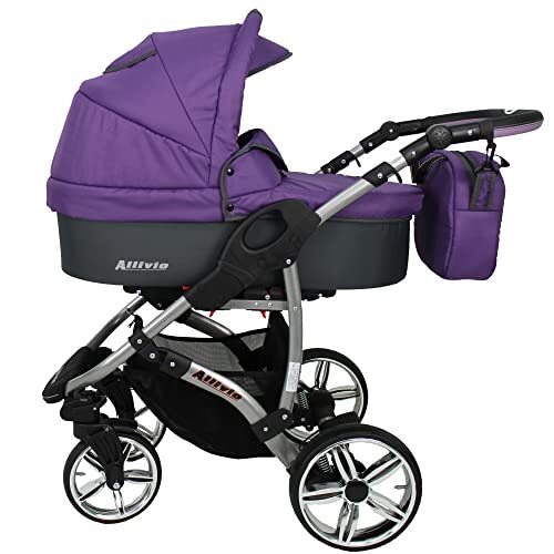 Lux4Kids Kinderwagen, babyzitje, buggy, 2-in-1, 3-in-1, Isofix Allviox by Silver Violet 04 3-in-1 met babyzitje