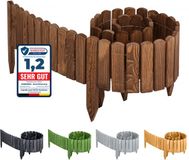GARRONDA Rollborder - Flexibele houten gazonafscheiding - Donkerbruin - 20 cm hoog x 200 cm breed