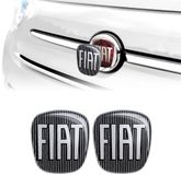 Fiat 14186A-2Pz 3D-sticker Logo 500, zwart, 2 stuks, voor en achter, 71 x 65 mm