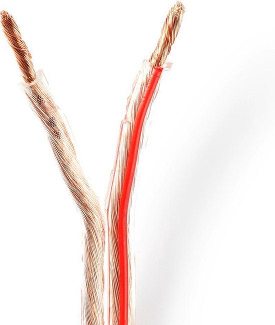 Nedis Speaker Cable - 2 x 4.00 mm² - CCA - 15.0 m - Round - PVC - Transparent - Foil Packaging