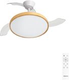 Create - Plafondventilator WIND CLEAR STUDIO Ø108cm Wit / Licht hout