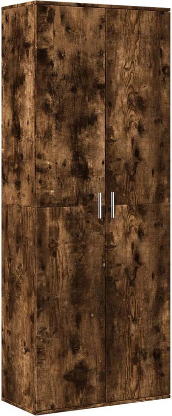 vidaXL Hoge kast 70x35x180 cm bewerkt hout gerookt eikenkleurig