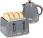 HOMCOM Waterkoker en Broodrooster Set Kunststof, staal 24,2L x 19,5B x 23,4H cm Grijs