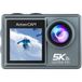 ELVANZA Caméra d'action 5K avec écran tactile 2,0 pouces, grand angle ultra-large 170°, caméra d'extérieur étanche, Gris + batterie 3C