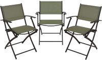 Redcliffs Klapstoel - 3x - groen - opklapbaar - 46 x 52 x 85 cm - staal/polyester - campingstoel/tuinstoel