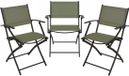 Redcliffs Klapstoel - 3x - groen - opklapbaar - 46 x 52 x 85 cm - staal/polyester - campingstoel/tuinstoel