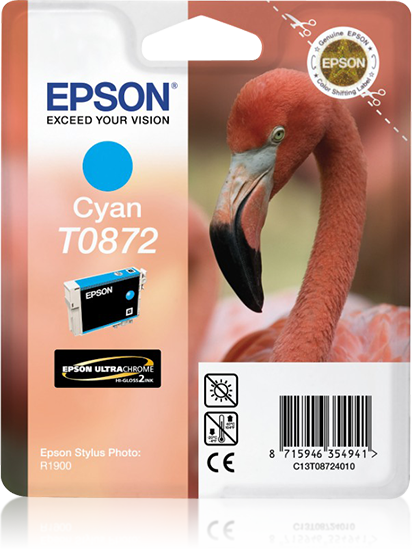 Epson T0872 Flamingo Inktpatroon Cyaan