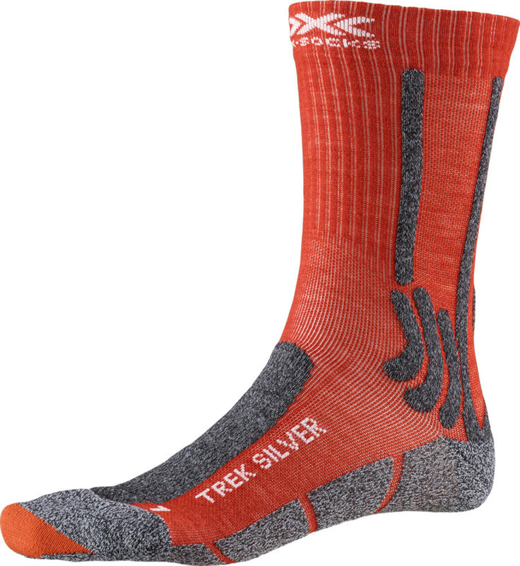 X-SOCKS Trek Silver Sokken Heren, crimson red/dolomite grey EU 39-41 2020 Trekking- & Wandelsokken