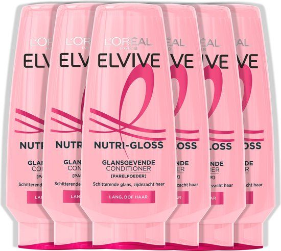 L’Oréal L'Oréal Paris Elvive Nutri-Gloss Conditioner - Glansgevende Conditioner Voor Lang, Dof Haar - Met Parelpoeder - 6x200ML