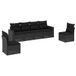 vidaXL 6-delige Loungeset met Kussens, Polyrattan, Zwart