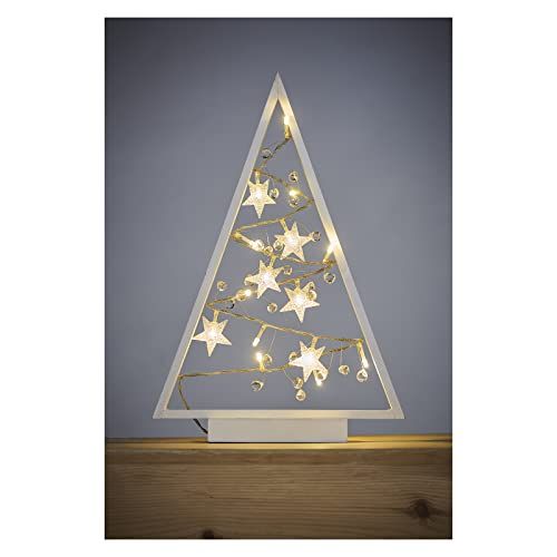 Emos Lichtgevende kerstboom van hout - 15 LEDs - Warm wit licht - Kerstdecoratie