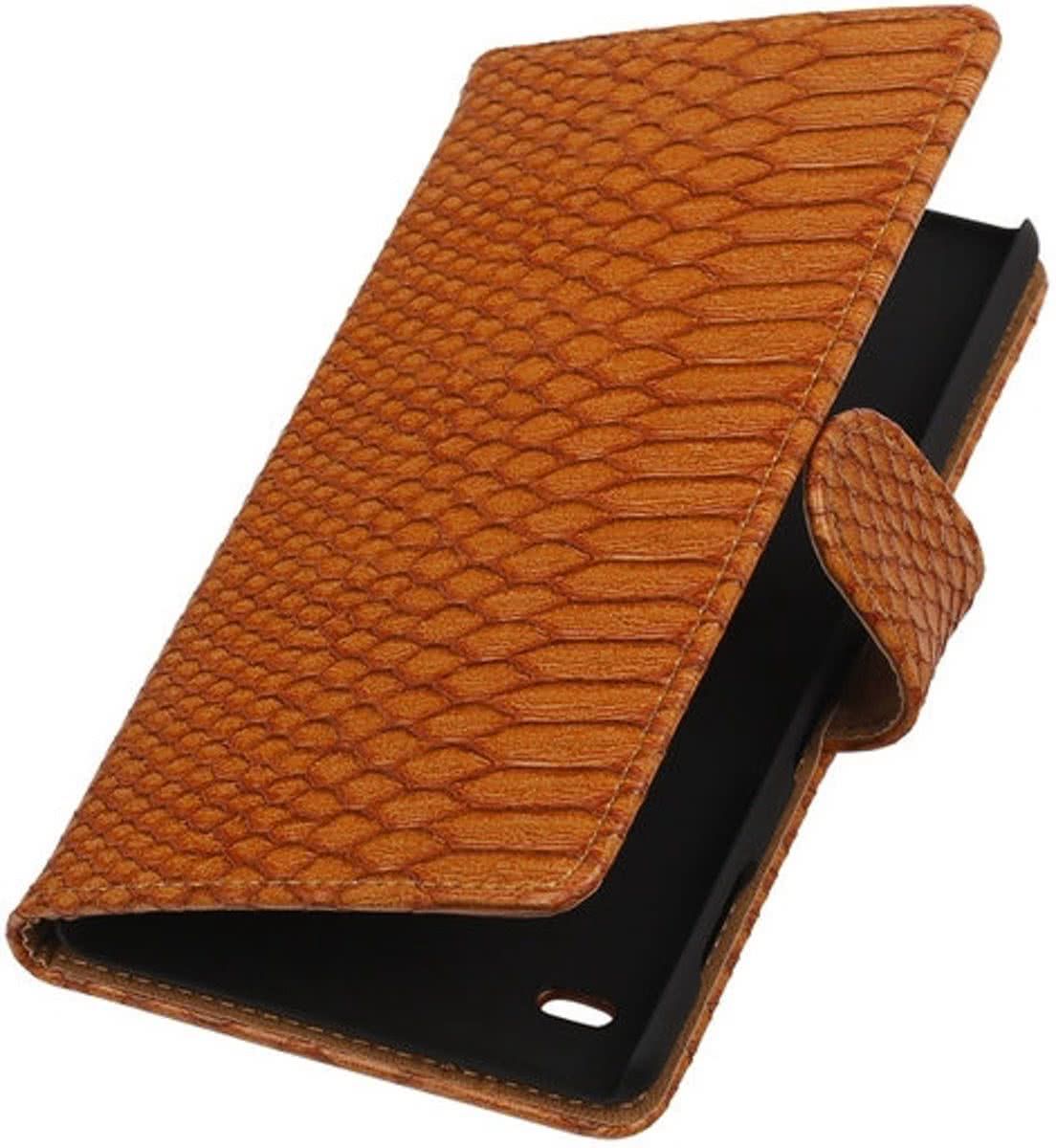 Best Cases Slang Bruin Booktype Wallet Hoesje voor Sony Xperia Z5 Compact
