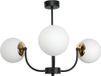 ESTI LAB Lampe suspendue pour le plafond, noir, abat-jour en verre, blanc, modèle 15-142