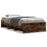 vidaXL Cadre de lit Chêne fumé 75x190 cm
