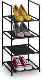 Merkloos Relaxdays schoenenrek - 4 etages - 72 x 33 x 33 cm - smal - zwart-grijs