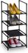 Merkloos Relaxdays schoenenrek - 4 etages - 72 x 33 x 33 cm - smal - zwart-grijs