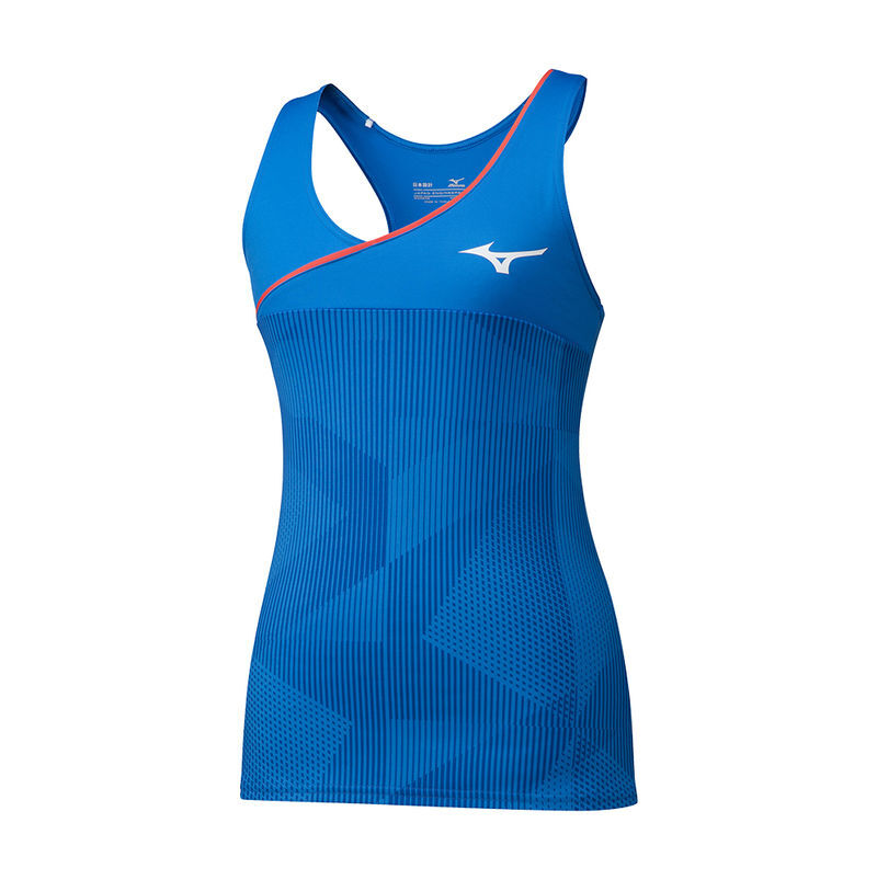 Mizuno Printed Tank sportshirt dames (blauw, XL, dames