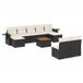 vidaXL 10-delige Loungeset met Kussens Poly Rattan Zwart