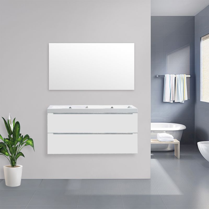 Badkamerplanet Badkamermeubel Sensio Keramiek 120 cm Hoogglans Wit met Spiegel
