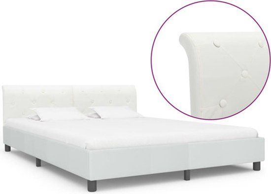vidaXL Bedframe kunstleer wit 180x200 cm