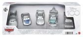 Disney Pixar Cars HPL98 véhicule, 5-pack, argent, plastique/métal, échelle 1:55