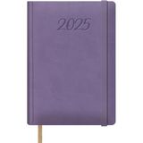 Dohe Kalender 2025, dag per pagina, A5, hardcover van kunstleer, paars