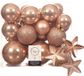 Decoris Boules de Noël et ornements étoiles - set 32x pièces - plastique - brun toffee