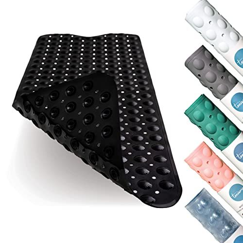 TONIAMO Badmat - Zwart - 100 x 40 cm - Antislip - Wasmachinebestendig