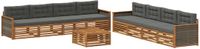vidaXL - Acacia Hout Loungeset - 8 Zitplaatsen - Natuurlijk en Antraciet