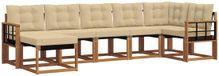 vidaXL Hoek loungeset 7-delig Acaciahout naturel et beige