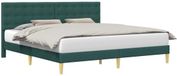 vidaXL Bedframe met hoofdeinde Donkergroen 180 x 200 cm Stof