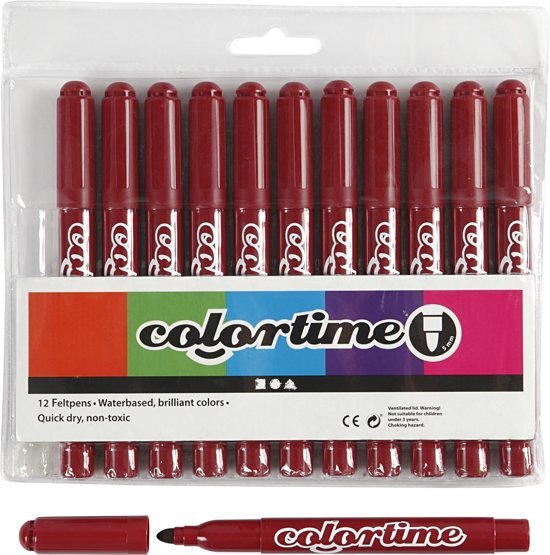 Colortime stift 5 mm lijn wijnrood 12 stuks