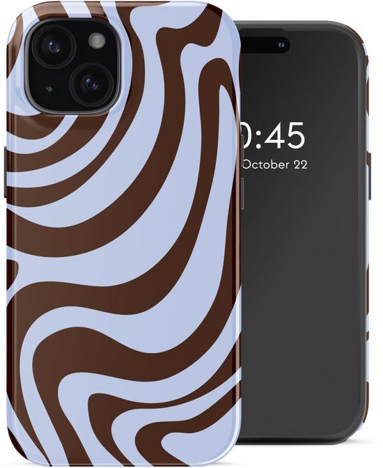 Selencia Hoesje - Geschikt voor Apple iPhone 15 - Backcover geschikt voor MagSafe - Dream Swirl Chocolate