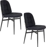 Dutchbone Jade Eetkamerstoelen Blauw - Set van 2