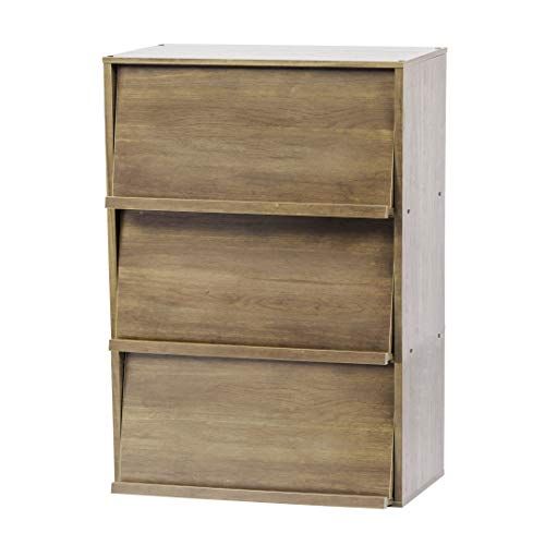 Movian Iris Ohyama opbergkast met 3 kleppen omhoog en schuif - Ash bruin eiken