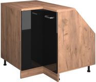 Vicco Rion Kast voor schuine wand Hoekkast – 75.6 x 81.6 cm met 1 deur, kastromp 60 cm diepte Zwart hoogglans