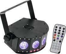 EUROLITE dj lichteffecten - LED discolamp met 4 beams - stroboscoop en blacklight