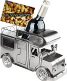 Brubaker Wijnfleshouder Camper - Metalen Flessenhouder Camping - Wijncadeau voor Kampeerders - Flessenhouder Decoratie met Cadeaukaart
