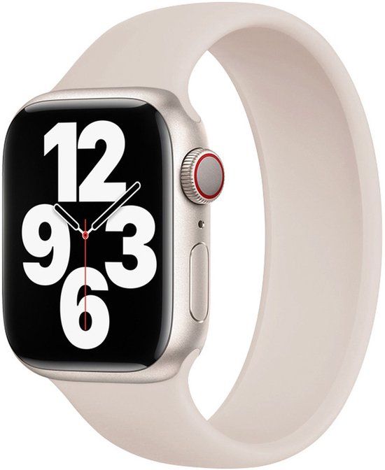 Apple Siliconen solobandje voor de Apple Watch | 44/45/46/49 mm - Maat 6 - Starlight
