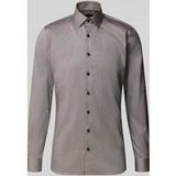 OLYMP No. 6 Six super slim fit overhemd - structuur - bruin - Strijkvriendelijk - Boordmaat: 37 (EU maat: S)