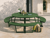 PERUGIA Table pique-nique ronde 8 personnes aluminium vert