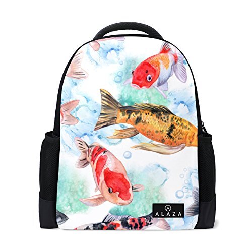 My Daily Mijn dagelijkse Koi Carps vis aquarel rugzak 14 Inch Laptop Daypack Bookbag voor Travel College School